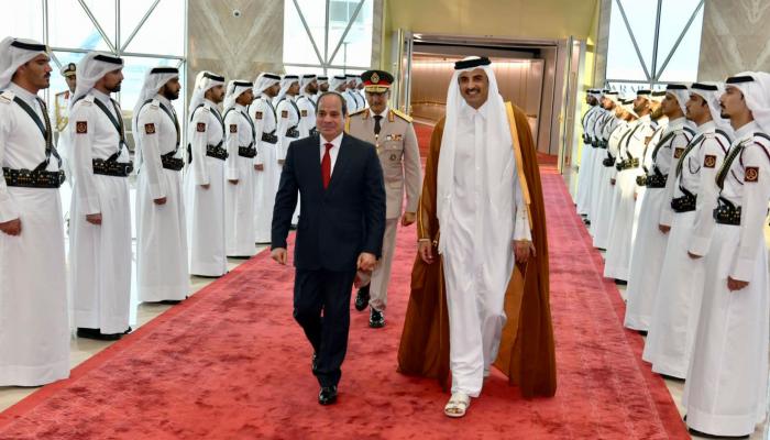 أمير قطر والسيسي