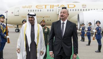 الشيخ محمد بن زايد آل نهيان مع رئيس أذربيجان
