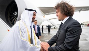 الشيخ محمد بن زايد آل نهيان لدى وصوله جورجيا