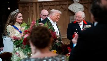 ترامب خلال لقائه الملك تشارلز