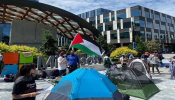 احتجاجات داعمة لفلسطين أمام مايكروسوفت