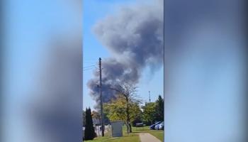 لقطة من فيديو يظهر الحريق  