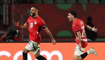 صورة من مباراة مصر وبنين