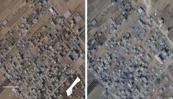 صورة تظهر عمليات الهدم في غزة