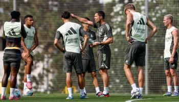 تشابي ألونسو في تدريبات ريال مدريد