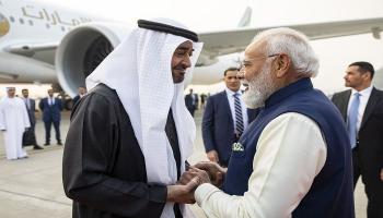 الشيخ محمد بن زايد آل نهيان رئيس دولة الإمارات وناريندرا مودي رئيس وزراء الهند