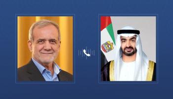  الشيخ محمد بن زايد آل نهيان رئيس دولة الإمارات والرئيس الإيراني مسعود بزشكيان