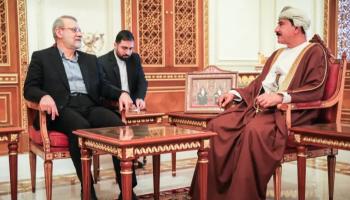 جانب من استقبال لاريجاني في عمان