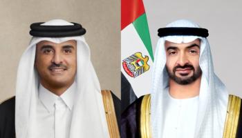 الشيخ محمد بن زايد آل نهيان والشيخ تميم بن حمد آل ثاني