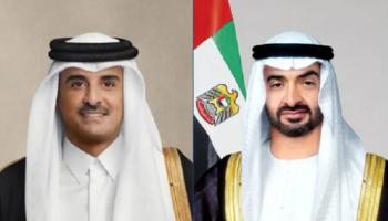  الشيخ محمد بن زايد آل نهيان والشيخ تميم بن حمد آل ثاني 