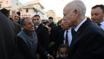 الرئيس التونسي خلال الزيارة