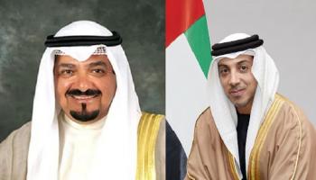 الشيخ منصور بن زايد آل نهيان والشيخ أحمد عبدالله الأحمد الصباح