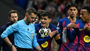 من مباراة أتلتيكو مدريد ضد برشلونة