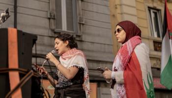 مظاهرة مؤيدة للفلسطينيين في إيطاليا