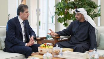 الشيخ محمد بن زايد آل نهيان مع رئيس إقليم كردستان العراق