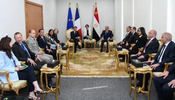جانب من مباحثات الرئيسين السيسي وماكرون