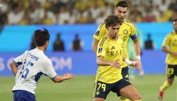 جانب من مباراة النصر ضد غامبا  