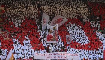 تيفو جماهير ليفربول لمحمد صلاح