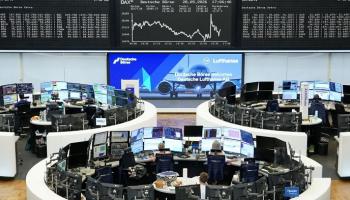 جلسة سابقة لتداولات البورصة الألمانية في مايو 2026 (رويترز)