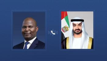 الشيخ محمد بن زايد آل نهيان رئيس دولة الإمارات ورئيس موزمبيق 