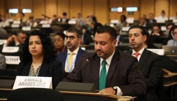 ممثل الإمارات خلال  اجتماع مجلس حقوق الإنسان التابع للأمم المتحدة