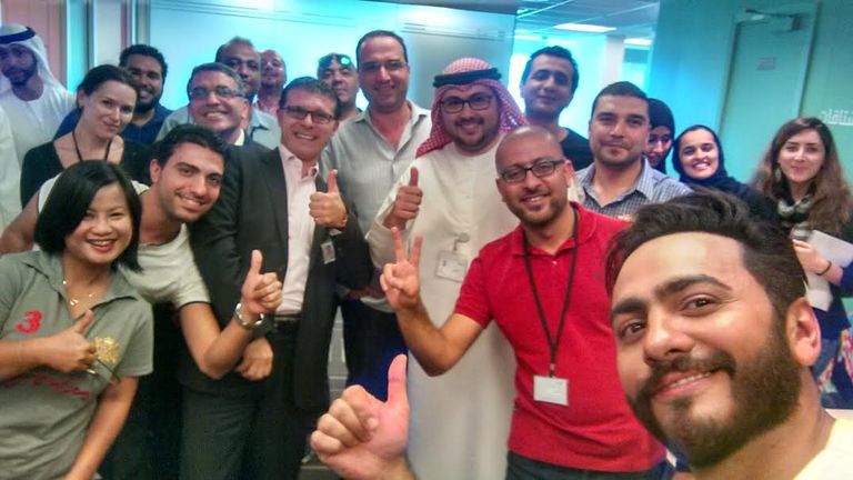 الفنان تامر حسني بمقر بوابة 