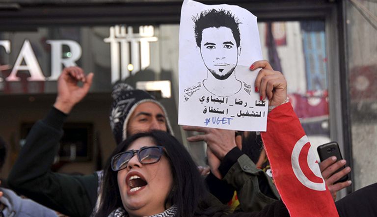 جانب من الاحتجاجات المطالبة بوظائف اليوم الخميس