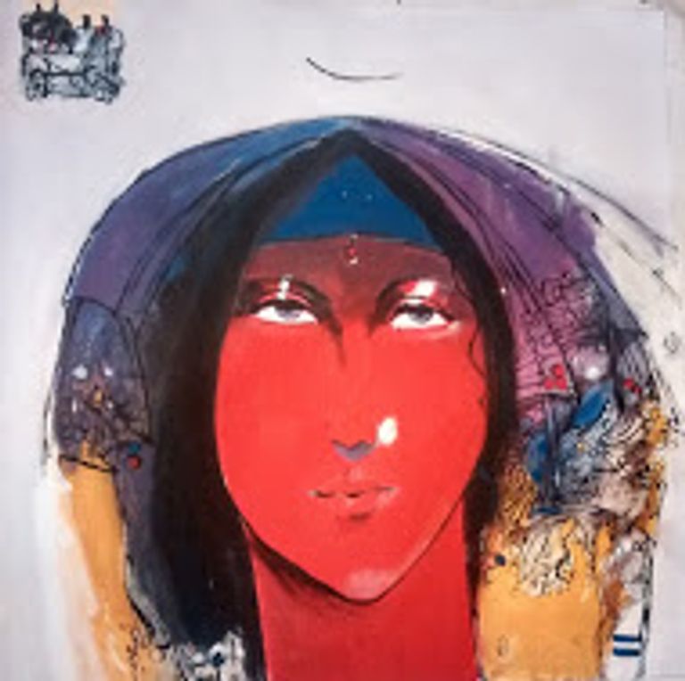 من اللوحات المشاركة في معرض عالم الفن من 