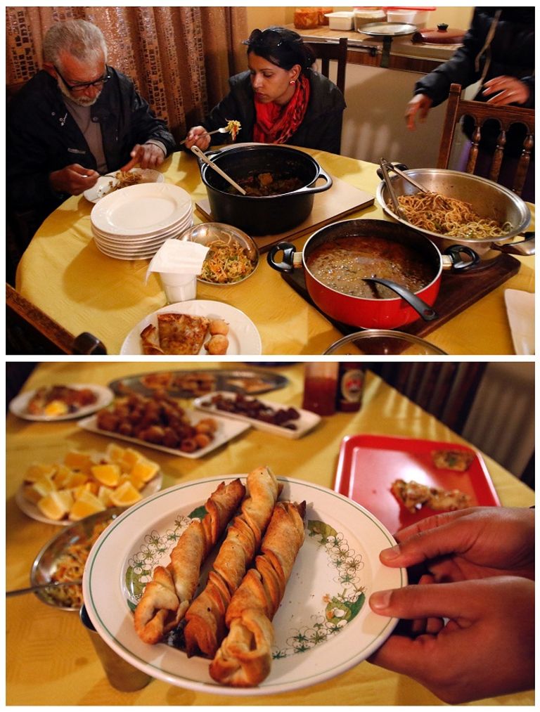 أسرة مسلمة تفطر في أحد المساجد بساو باولو (رويترز)