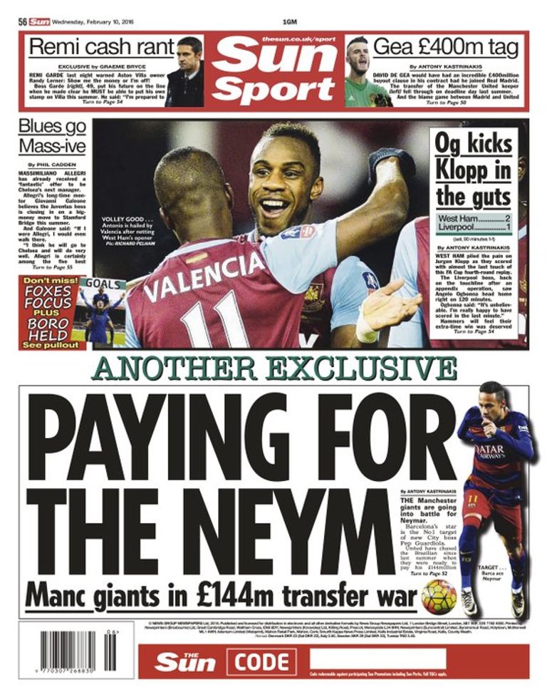 صورة صوئية من صحيفة "صن"