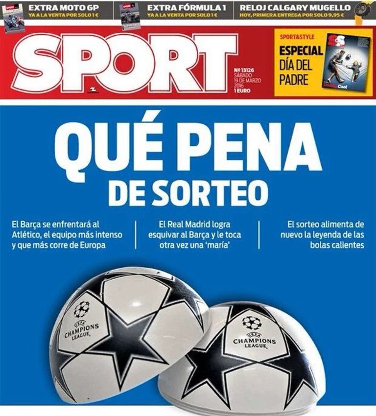 غلاف صحيفة سبورت الكتالونية