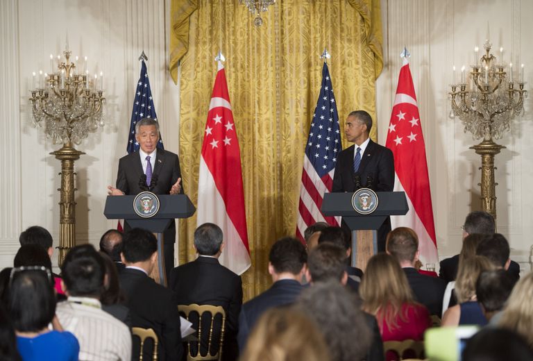 المؤتمر الصحفى للرئيس الأمريكى باراك أوباما و رئيس وزراء سنغافورة لي هسين لونج