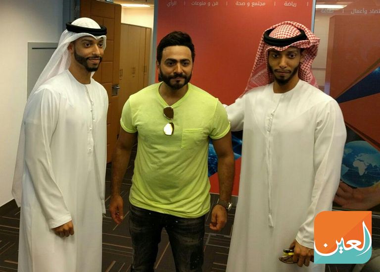 الفنان تامر حسني بمقر بوابة 