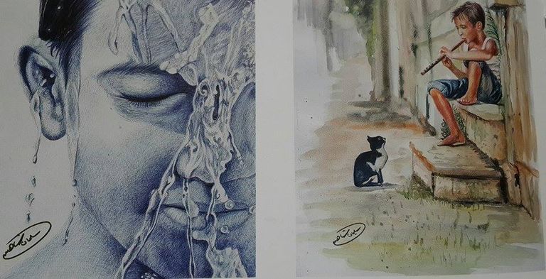 لوحات فنية تقدم تاريخا من آلام الشعب الفلسطيني وآماله