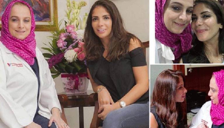 منى زكي مع صانعة ابتسامة المشاهير