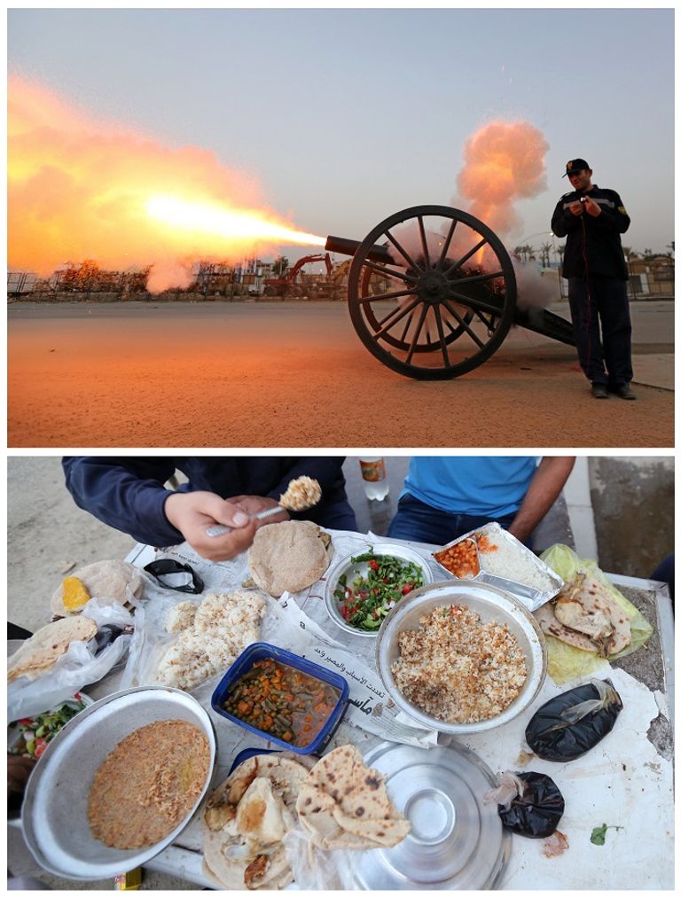 أسرة مسلمة تفطر في أحد المساجد بساو باولو (رويترز)