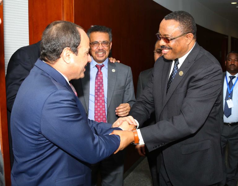 لقاء الرئيس المصري ورئيس الوزراء الإثيوبي 