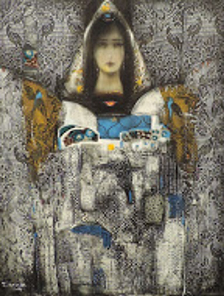 من اللوحات المشاركة في معرض عالم الفن من 