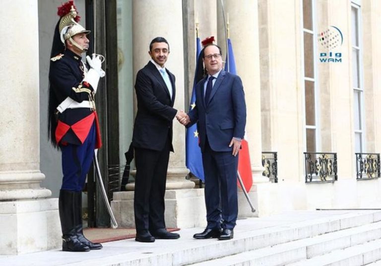 الرئيس الفرنسي يستقبل الشيخ عبد الله بن زايد (وام)