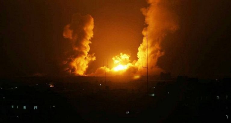 جانب من الغارات الليلية التي استهدفت مواقع بغزة
