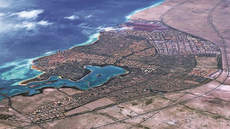 منظر جوي لمدينة الملك عبد الله الاقتصادية 