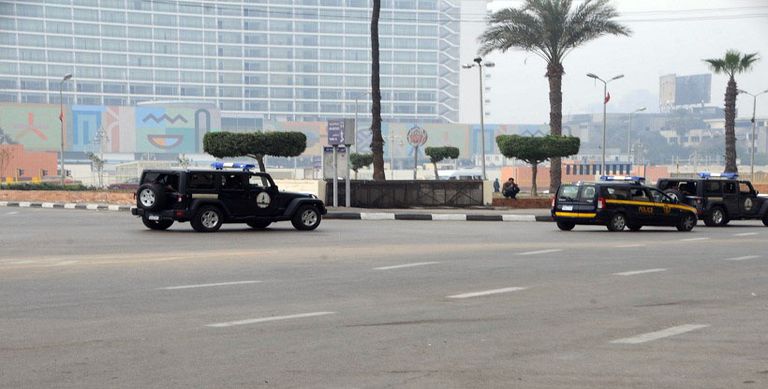 الشرطة المصرية خلال تأمين ميدان التحرير