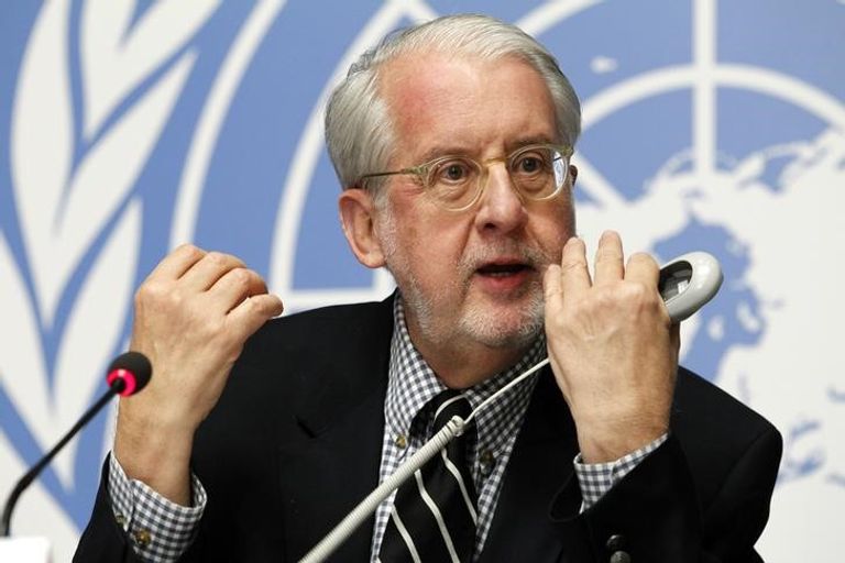باولو بينيرو رئيس لجنة التحقيق بشأن سوريا لمجلس حقوق الإنسان الدولي - رويترز