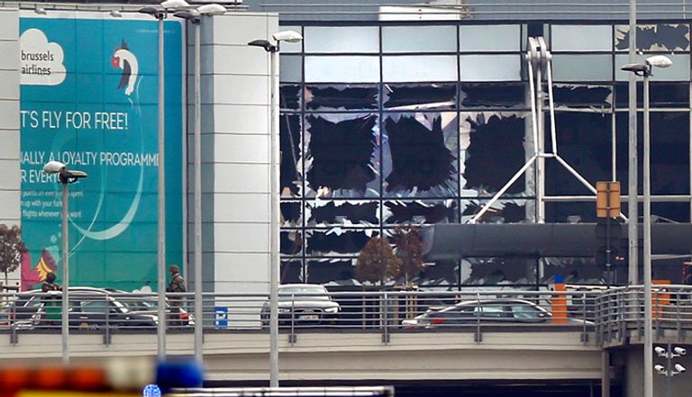 أثار تفجيري مطار بروكسل