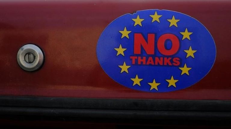 ملصق يدعو للموافقة على خروج بريطانيا من الاتحاد الأوروبي