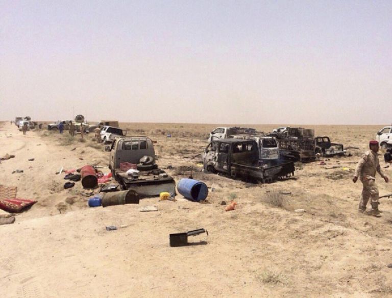 آثار معارك الجيش العراقي بالفلوجة ضد داعش