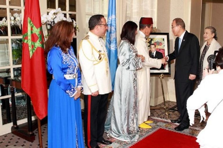 بان كي مون في حفل استقبال نظمه الممثل الدائم للمغرب في الأمم المتحدة