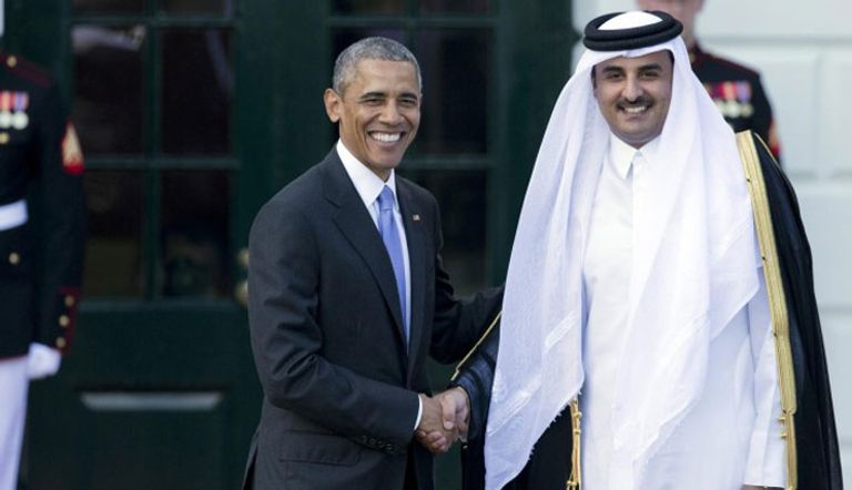 أمير قطر وأوباما
