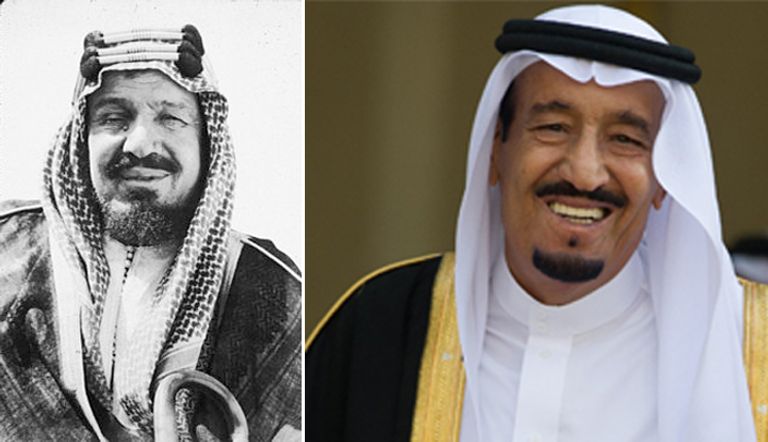 الملك سلمان بن عبد العزيز والملك عبدالعزيز 