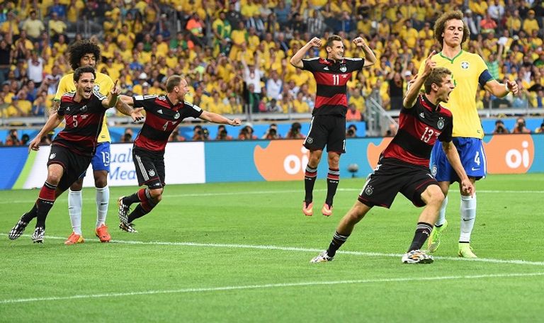 من مباراة ألمانيا والبرازيل في نصف نهائي كأس العالم 2014.